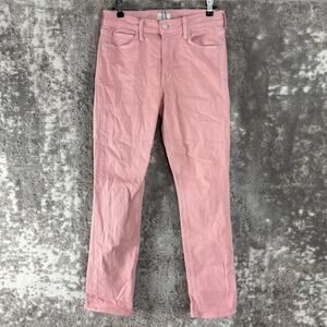 Mother Sz 27 Mid Rise Dazzler Ankle Play Date Jeans Pink Button Zip Denim Pants